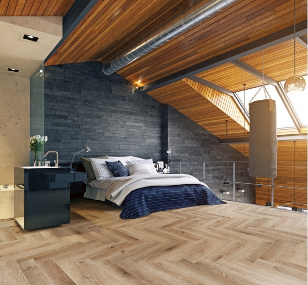 Виниловый ламинат SPC "Cronafloor" Herringbone Дуб Монпелье (640*128*4,5 мм) — купить в Казани