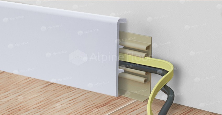 Напольный плинтус Rico Concept 80 Белый (2200*20*80 мм) — купить в Казани