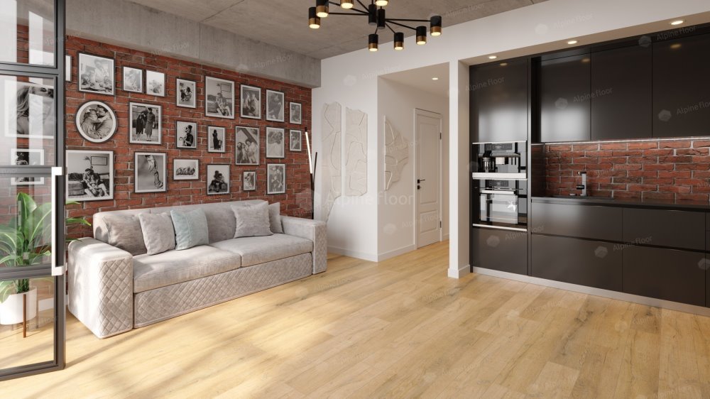 SPC Ламинат "Alpine Floor" Дуб медовый (1220*183*8 мм) — купить в Казани