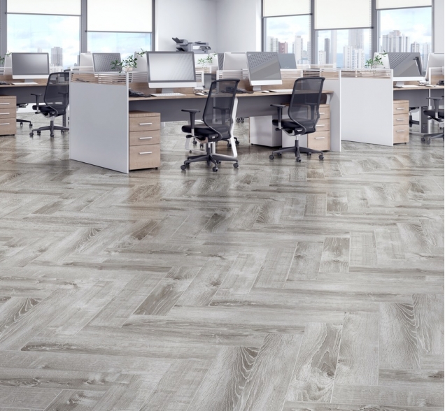 Виниловый ламинат SPC "Cronafloor" Herringbone Дуб Страсбург (640*128*4,5 мм) — купить в Казани