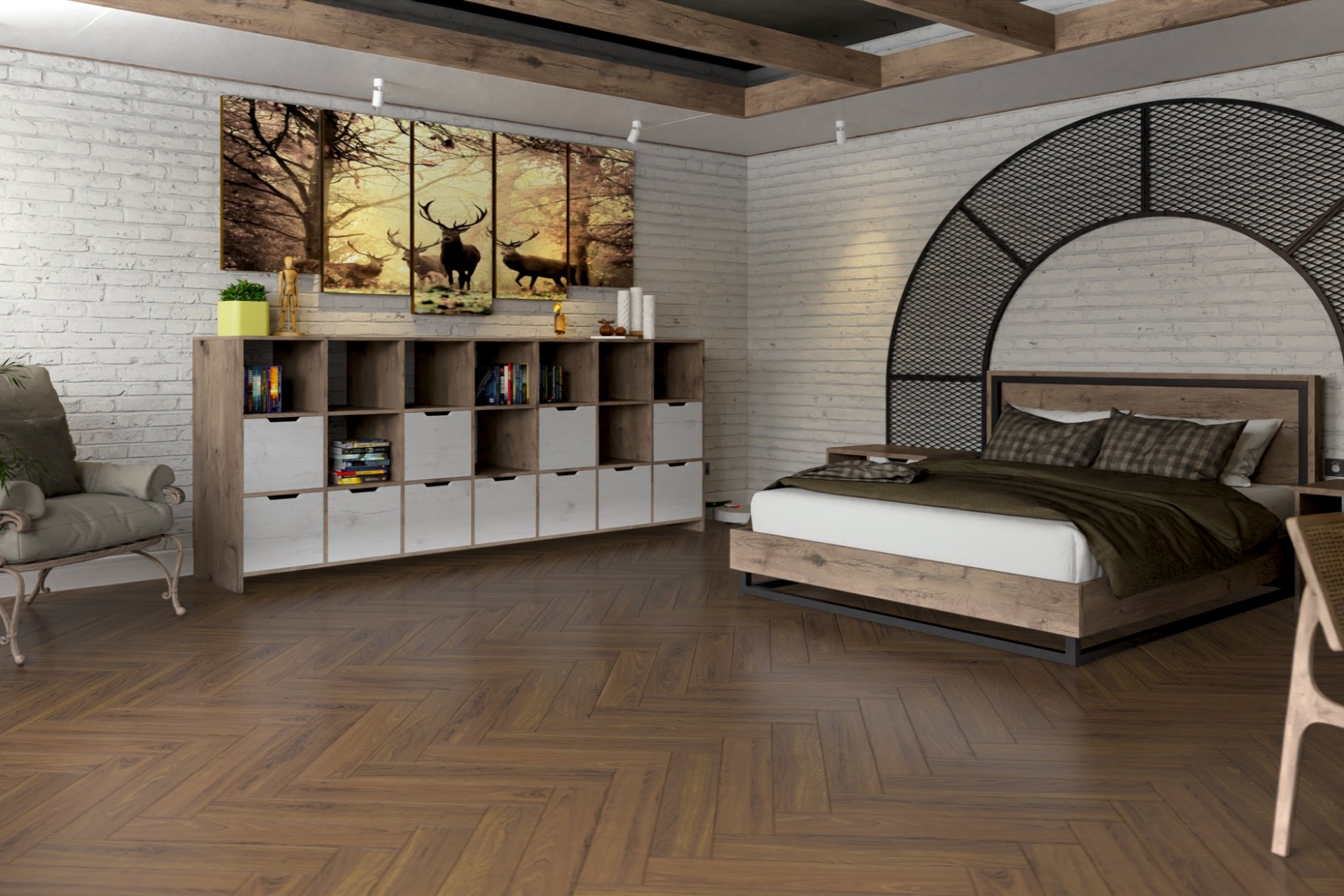 Инженерный паркет «Damy Floor» Ореховый (укладка елочкой) — купить в Казани