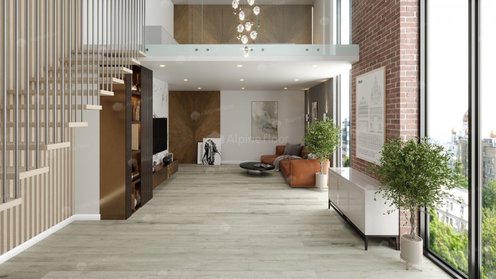 SPC Ламинат "Alpine Floor" Дуб серебряный (1220*183*8 мм) — купить в Казани