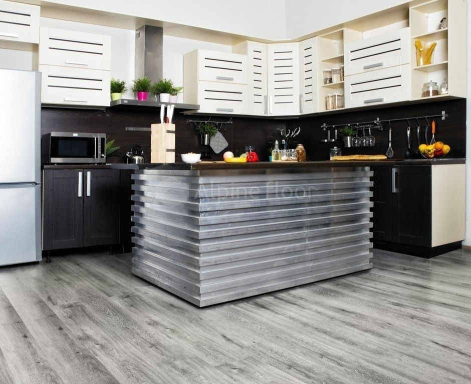 Замковая ПВХ плитка "Alpine Floor" Ясень Серый  (1220*183*4мм) — купить в Казани