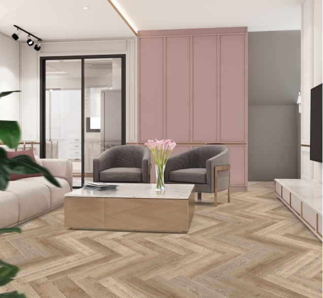 Виниловый ламинат SPC "Cronafloor" Herringbone Дуб Лилль (640*128*4,5 мм) — купить в Казани