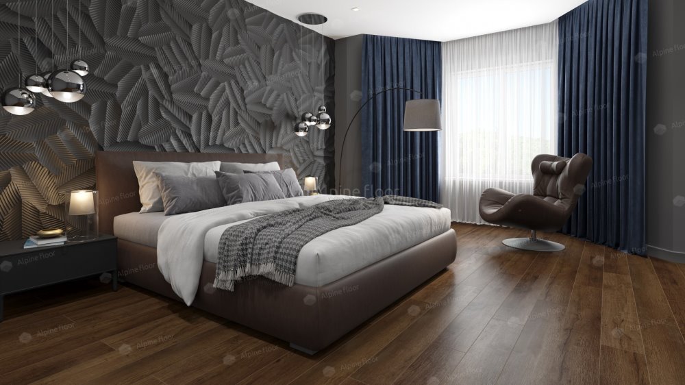 SPC Ламинат "Alpine Floor" Дуб шоколадный (1220*183*8 мм) — купить в Казани