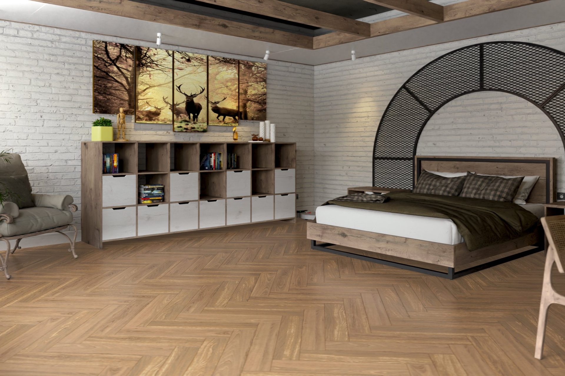 Инженерный паркет «Damy Floor» Натуральный (укладка елочкой) — купить в Казани