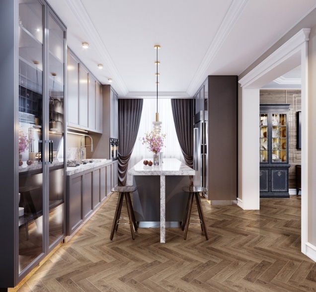 Виниловый ламинат SPC "Cronafloor" Herringbone Дуб Тулуза (640*128*4,5 мм) — купить в Казани