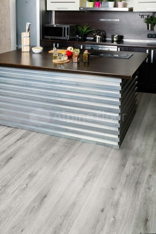 Замковая ПВХ плитка "Alpine Floor" Ясень Серый  (1220*183*4мм) — купить в Казани